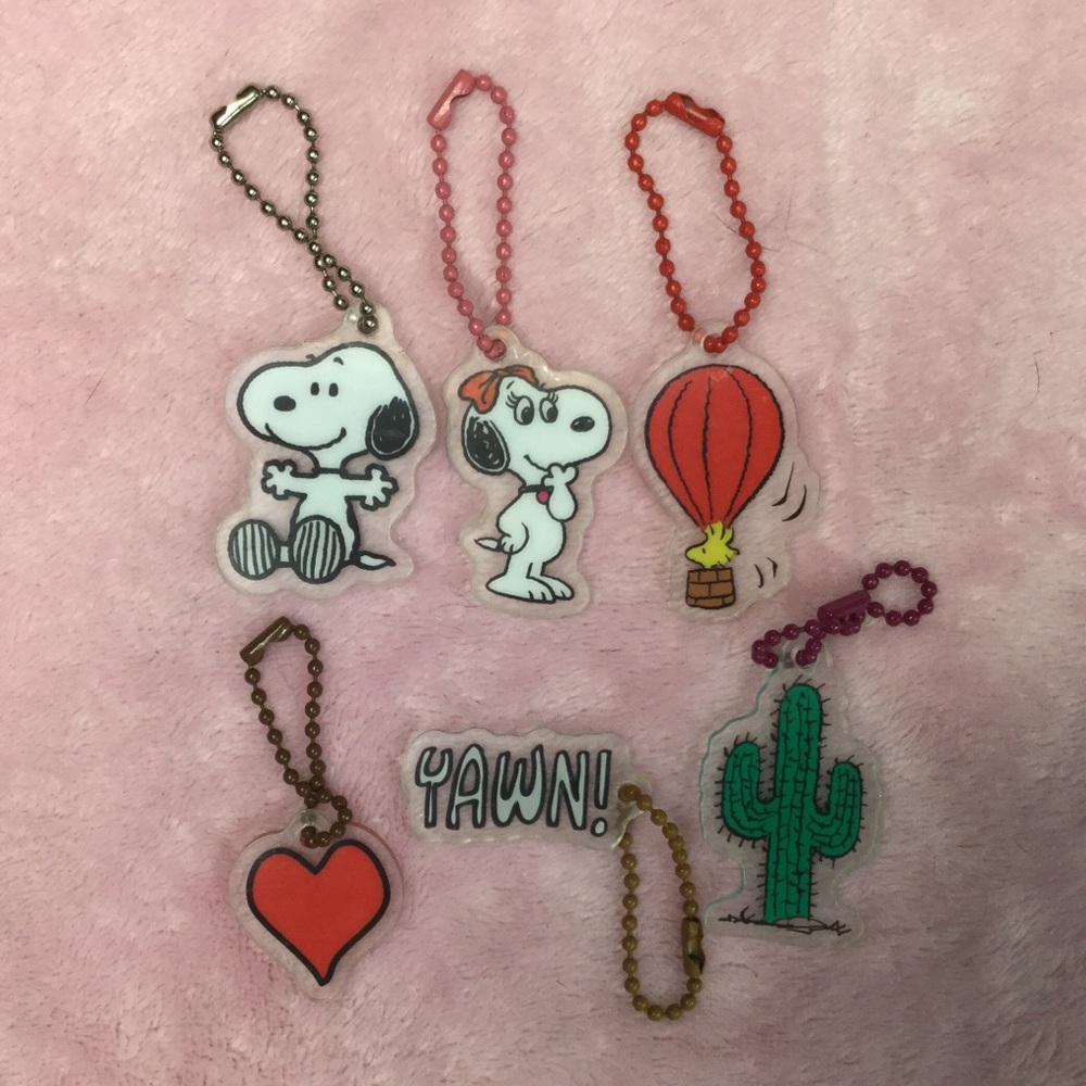 Peanuts Snoopy Acrylic Keychain Bag Charm Set